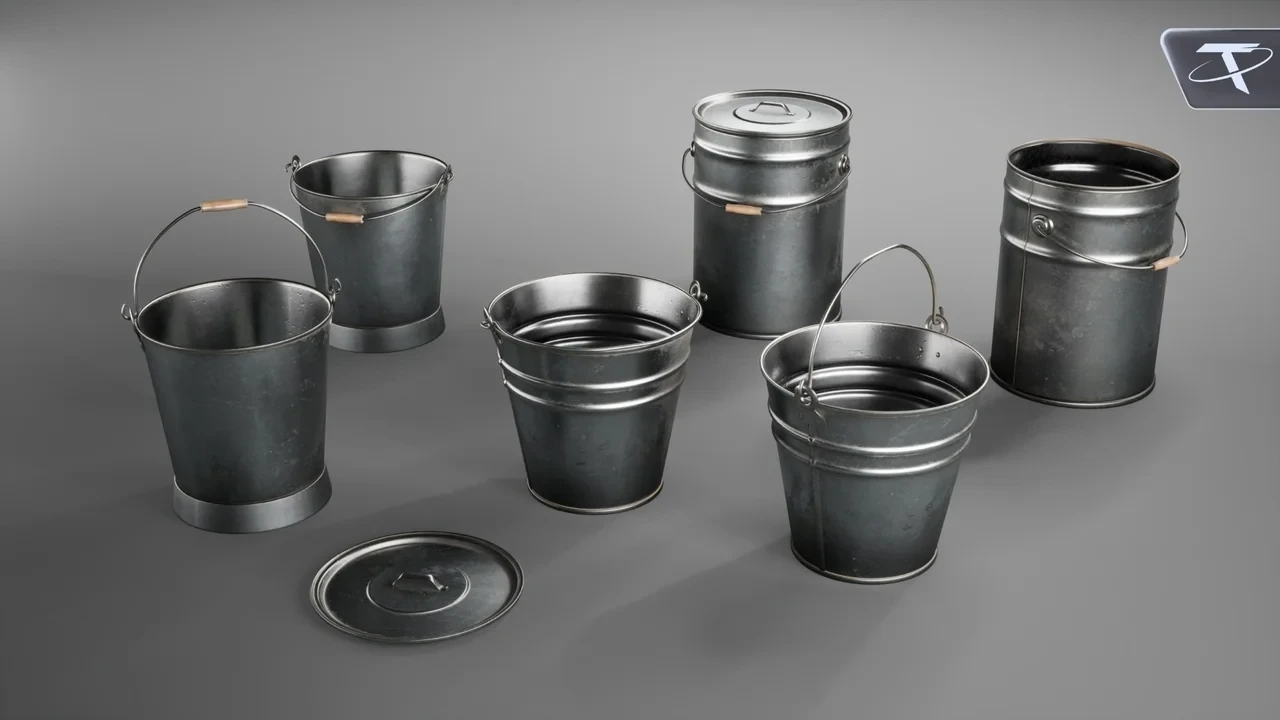 The set in its clean, dark galvanized finish