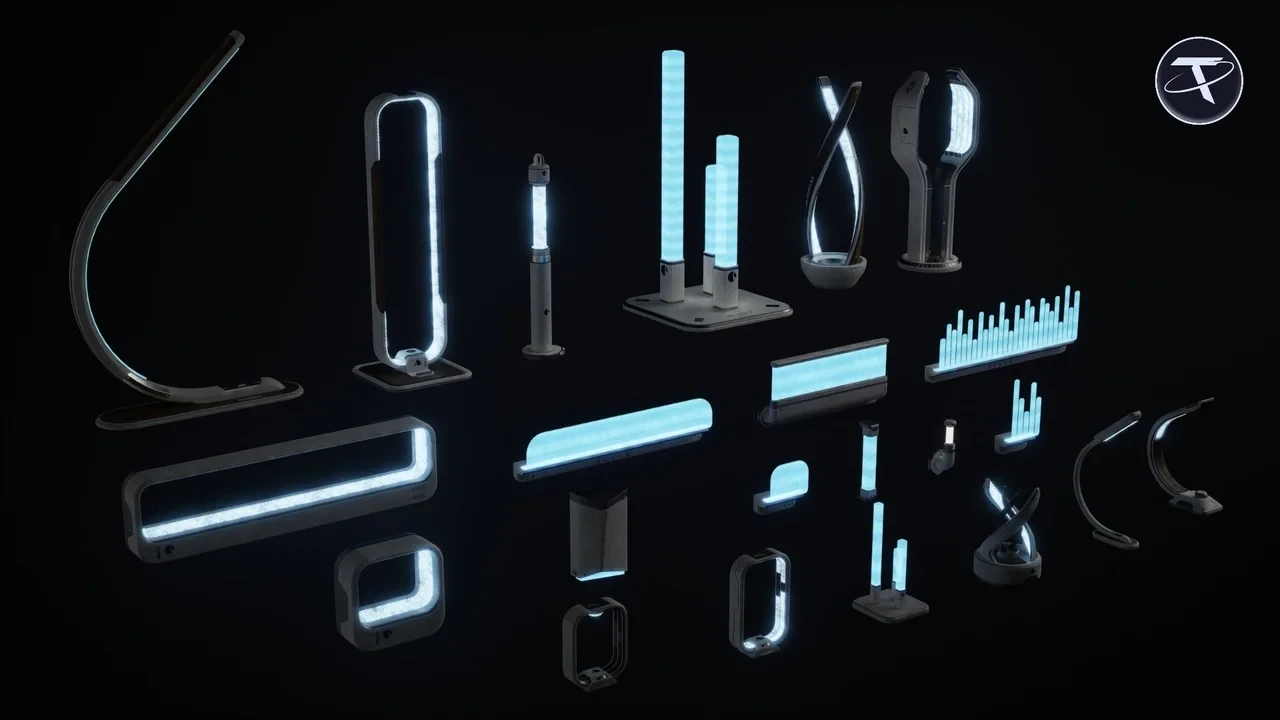 The same layout with the lights on